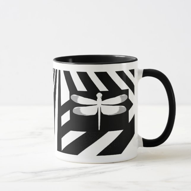 Tasse Libellule noire et blanche (Droite)