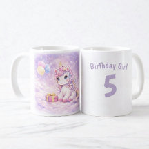 Tasse Licorne Fille d'anniversaire personnalisée