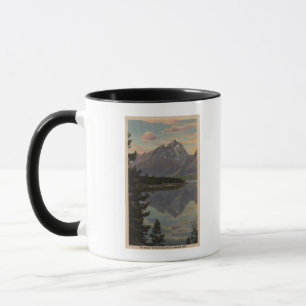 Tasse L'Idaho - réflexion grande de Teton sur le lac