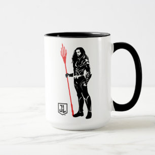 Tasse Ligue de Justice Aquaman Pose Noir Pop Art