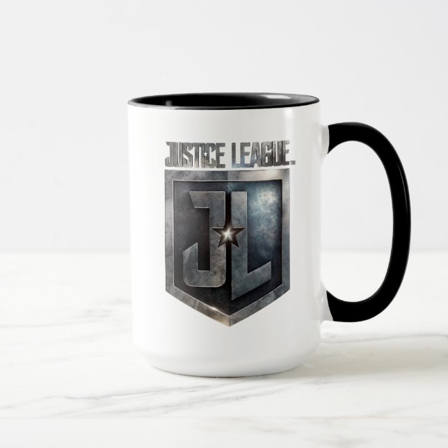 Tasse Ligue de Justice | Bouclier JL métallique (Droite)