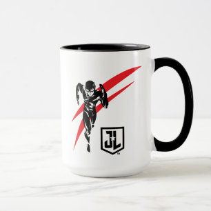 Tasse Ligue de Justice Flash Running Noir Pop Art