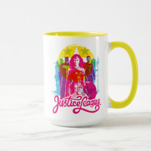 Tasse Ligue de Justice Retro Group & Logo Pop Art