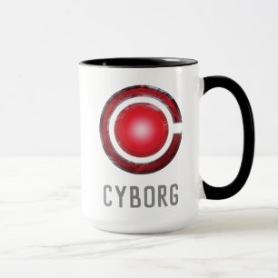Tasse Ligue de Justice Symbole Cyborg brillant