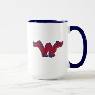 Tasse Ligue de Justice Symbole de femme Wonder brossé