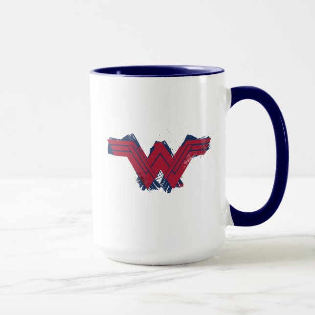 Tasse Ligue de Justice | Symbole de femme Wonder brossé (Droite)
