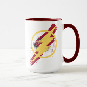 Tasse Ligue de Justice   Symbole Flash brosse et demi-to