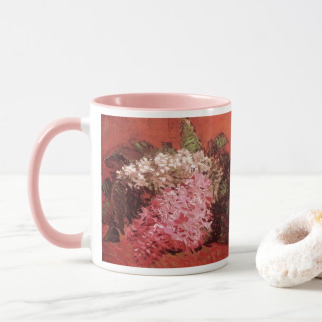 Tasse Lilacs roses par Vincent van Gogh, Fleur de la vie (Avec donut)