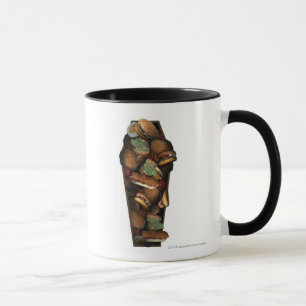 Tasse L'illustration d'un cercueil a rempli d'aliments