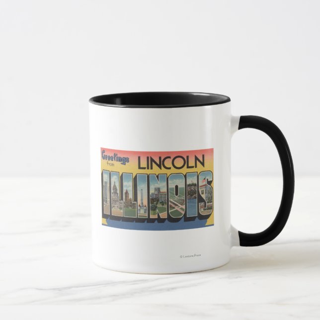 Tasse Lincoln, Illinois - Scènes de grandes lettres (Droite)