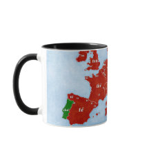 Tasse linguistique de carte de l'Europe de thé