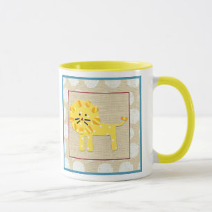 Tasse Lion jaune avec le pois blanc