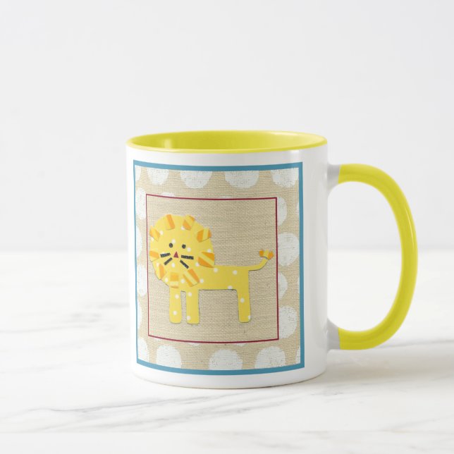 Tasse Lion jaune avec Pois blancs (Droite)