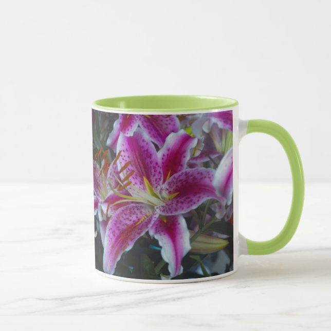 Tasse Lis rose et magenta d'astronome (Droite)