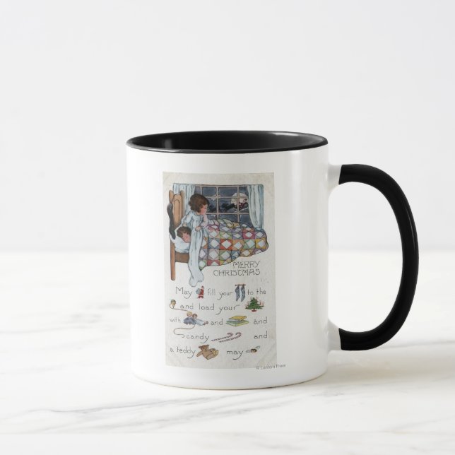 Tasse Little Awaken Girl Spies Père Noël et Sleigh (Droite)