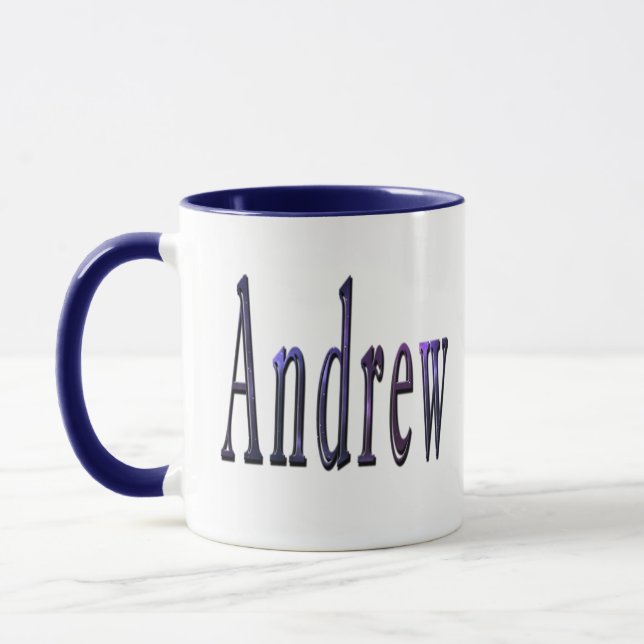 Tasse Logo du nom d'Andrew bleu, (Gauche)