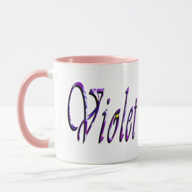 Tasse Logo du nom de violet, (Gauche)