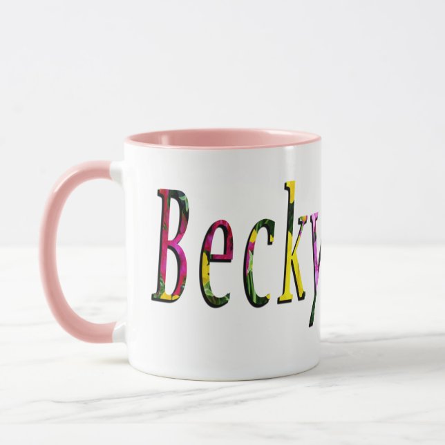 Tasse Logo Floral Becky Name, (Gauche)