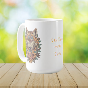 Tasse Loup Floral Bohème Art Psychédélique
