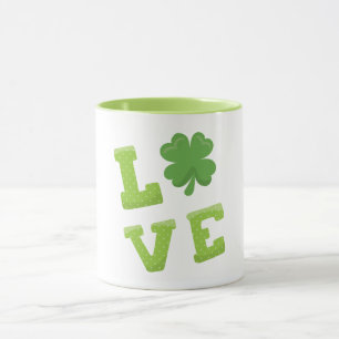 Tasse Love Green Block Letters for Jour de la Saint Patr