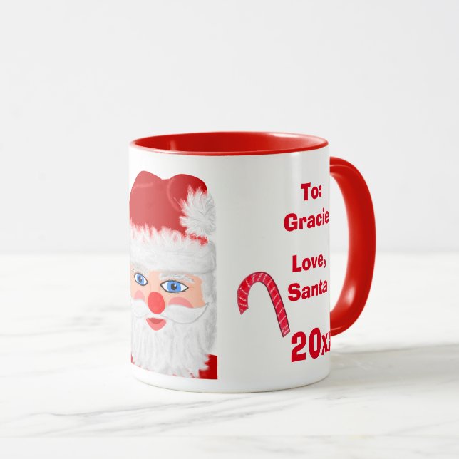 Tasse Love Père Noël Nom de Noël (Devant droit)