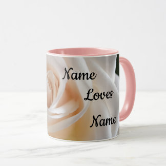 Tasse "Love You" à personnaliser Rose Blanche