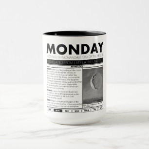 Tasse LUNDI ET LE MYTHE DERRIÈRE LUI :  une de sept