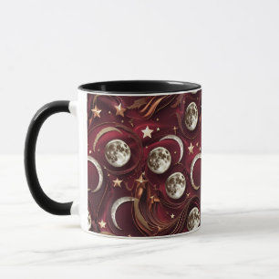 Tasse - Lune céleste rouge grenat