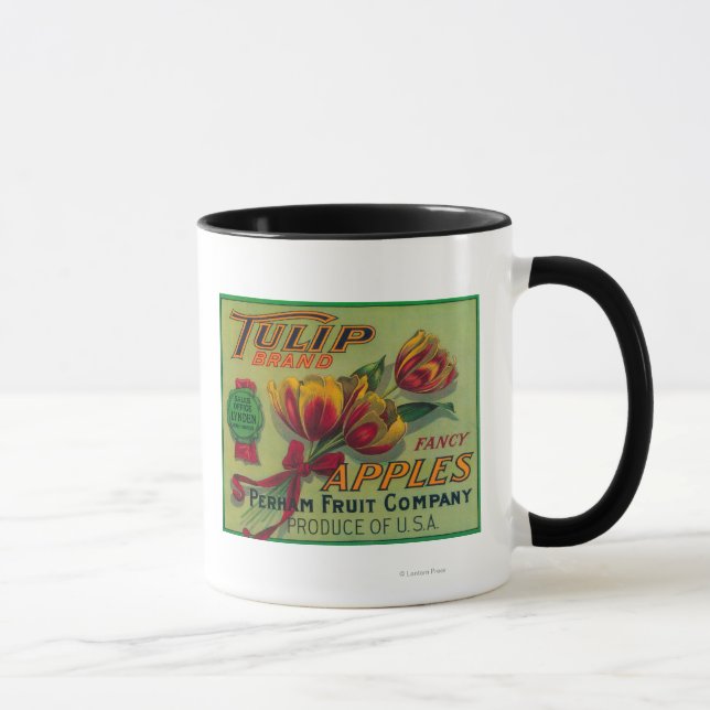 Tasse Lynden, Washington Tulip Étiquette Apple Crate (Droite)