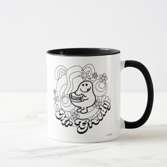 Tasse M. Greedy | Black & White Swirls & Stars (Droite)