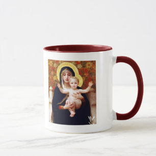 Tasse Madonna par W.Bouguereau.Art fin cadeau de Noël