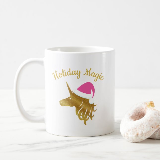 Tasse magique de Noël de licorne de vacances dans (Avec donut)