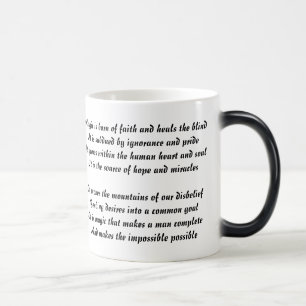Tasse magique de poème d'hiver