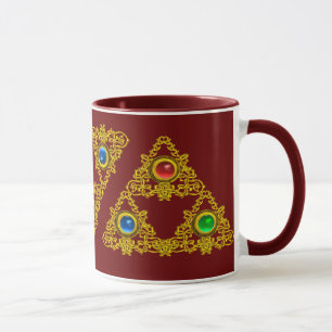 TASSE MAGIQUE ELFIC TALISMAN /GOLD TRIANGLE AVEC GEMSTON