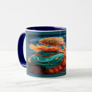 Tasse Magique Fée Rêvant sous la Nuit Étoilée