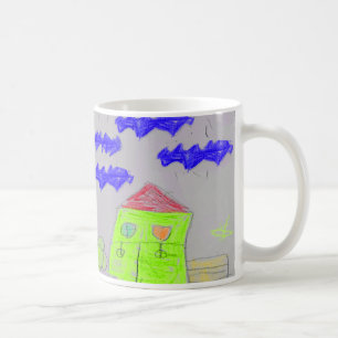 Tasse Maison Gribouillée Dessinée à la Main de Man