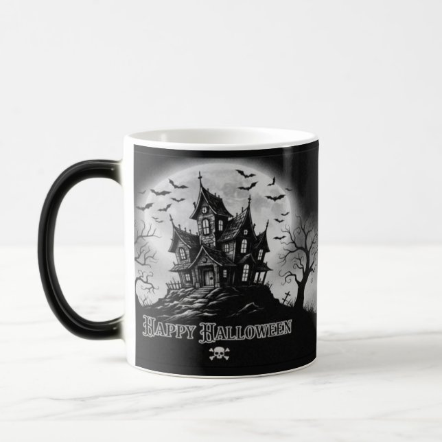 Tasse Maison Hantée Monochrome  (Gauche)