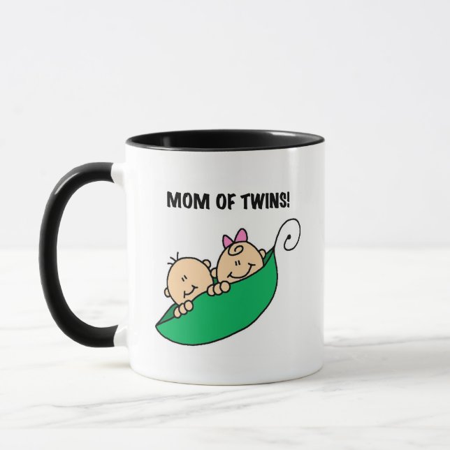 Tasse Maman de Twins-Peas dans un Pod Tshirts et cadeaux (Gauche)