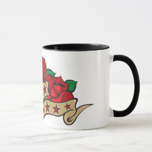 Tasse Maman rose de tatouage