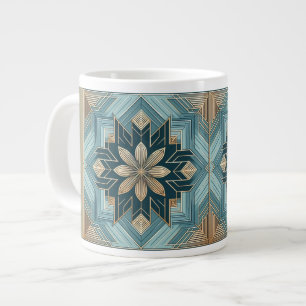 Tasse Mandala Florale Géométrique Bleue – Sarcelle