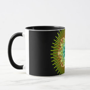 Tasse Mandala jaune vert   noir