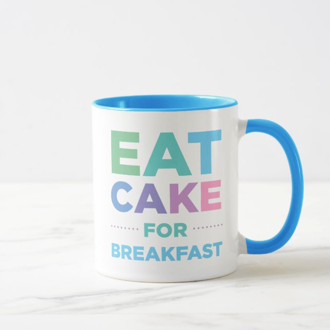 Tasse Mange Du Gâteau Pour Le Petit Déjeuner Musique (Droite)