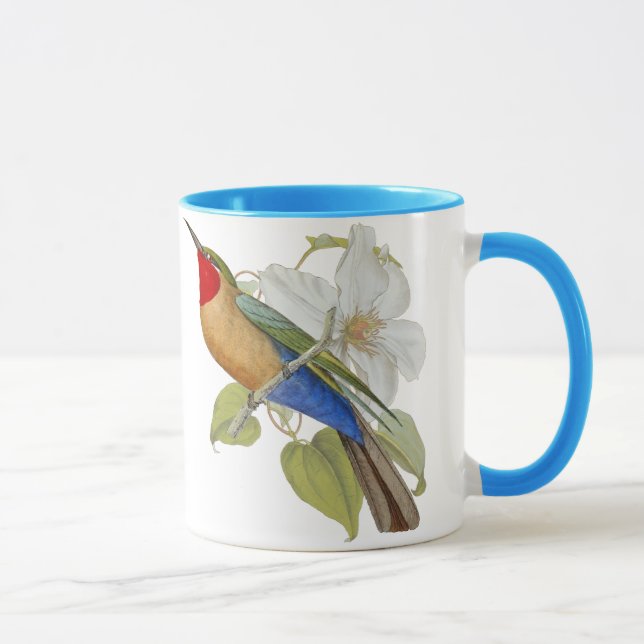 Tasse Mangeur d'abeille et impératrice gonflés par bleu (Droite)