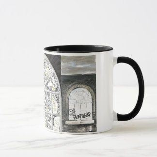 Tasse manipulée noire cassée mais non brisée