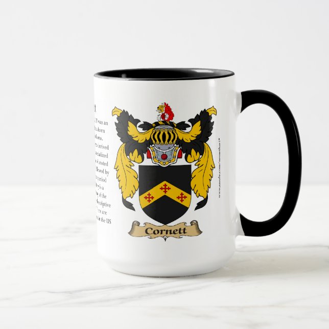 Tasse Manteau de famille de Cornett des bras (Droite)