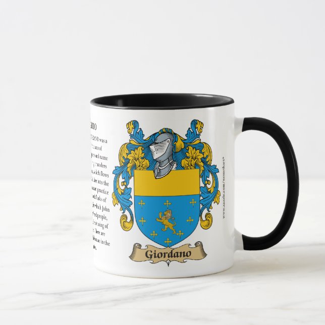 Tasse Manteau de famille de Giordano des bras (Droite)