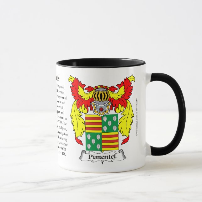 Tasse Manteau de famille de Pimentel des bras (Droite)