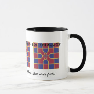 Tasse Mariage Anniversaire Marine Rouge Géométrique Avec