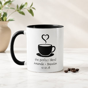 Tasse Mariage Cœur Monochrome Le Mélange Parfait