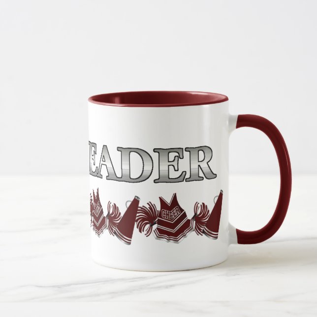 Tasse Maroon, blanc et Pom-pom girl argenté (Droite)